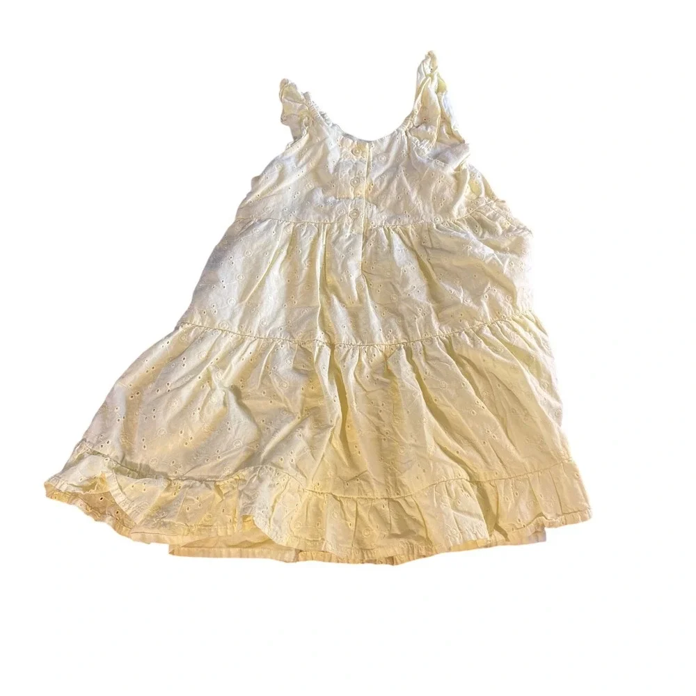 OshKosh B'gosh Eyelet Tiered Dress Girls Yellow Good Boho Ruffle Summer‎ SIZE 4T